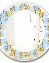 Gold Chain Pattern - Modern Round or Oval Wall Mirror - Leaves