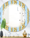 Gold Chain Pattern - Modern Round or Oval Wall Mirror - Triple C