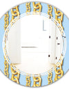 Gold Chain Pattern - Modern Round or Oval Wall Mirror - Triple C