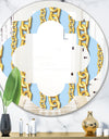 Gold Chain Pattern - Modern Round or Oval Wall Mirror - Quatrefoil