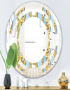 Gold Chain Pattern - Modern Round or Oval Wall Mirror - Space