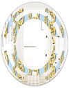 Gold Chain Pattern - Modern Round or Oval Wall Mirror - Space