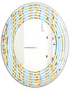Gold Chain Pattern - Modern Round or Oval Wall Mirror - Wave