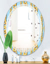 Gold Chain Pattern - Modern Round or Oval Wall Mirror - Triple C