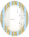 Gold Chain Pattern - Modern Round or Oval Wall Mirror - Triple C