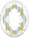 Gold Chain Pattern - Modern Round or Oval Wall Mirror - Quatrefoil