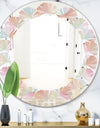 Abstract Design Retro Pattern VII - Modern Round or Oval Wall Mirror - Leaves