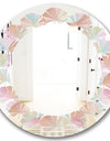 Abstract Design Retro Pattern VII - Modern Round or Oval Wall Mirror - Leaves
