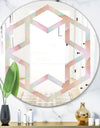 Abstract Design Retro Pattern VII - Modern Round or Oval Wall Mirror - Hexagon Star