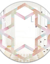 Abstract Design Retro Pattern VII - Modern Round or Oval Wall Mirror - Hexagon Star