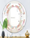 Abstract Design Retro Pattern VII - Modern Round or Oval Wall Mirror - Space