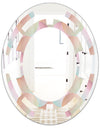 Abstract Design Retro Pattern VII - Modern Round or Oval Wall Mirror - Space