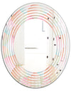 Abstract Design Retro Pattern VII - Modern Round or Oval Wall Mirror - Wave