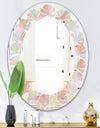 Abstract Design Retro Pattern VII - Modern Round or Oval Wall Mirror - Leaves