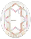 Abstract Design Retro Pattern VII - Modern Round or Oval Wall Mirror - Hexagon Star