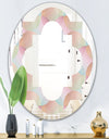 Abstract Design Retro Pattern VII - Modern Round or Oval Wall Mirror - Quatrefoil