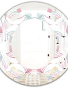 Retro Geometrical Abstract Pattern I - Modern Round or Oval Wall Mirror - Space