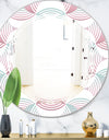 Retro Geometrical Abstract Pattern I - Modern Round or Oval Wall Mirror - Triple C