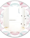 Retro Geometrical Abstract Pattern I - Modern Round or Oval Wall Mirror - Triple C