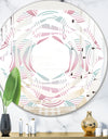 Retro Geometrical Abstract Pattern I - Modern Round or Oval Wall Mirror - Whirl