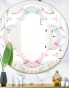 Retro Geometrical Abstract Pattern I - Modern Round or Oval Wall Mirror - Quatrefoil