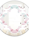 Retro Geometrical Abstract Pattern I - Modern Round or Oval Wall Mirror - Quatrefoil