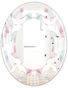 Retro Geometrical Abstract Pattern I - Modern Round or Oval Wall Mirror - Space