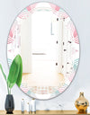 Retro Geometrical Abstract Pattern I - Modern Round or Oval Wall Mirror - Triple C