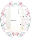 Retro Geometrical Abstract Pattern I - Modern Round or Oval Wall Mirror - Triple C