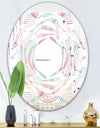 Retro Geometrical Abstract Pattern I - Modern Round or Oval Wall Mirror - Whirl