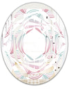 Retro Geometrical Abstract Pattern I - Modern Round or Oval Wall Mirror - Whirl