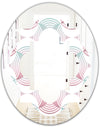 Retro Geometrical Abstract Pattern I - Modern Round or Oval Wall Mirror - Quatrefoil