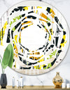 Summer meadow pattern, black silhouettes - Modern Round or Oval Wall Mirror - Whirl