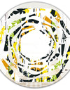 Summer meadow pattern, black silhouettes - Modern Round or Oval Wall Mirror - Whirl