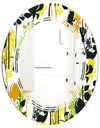 Summer meadow pattern, black silhouettes - Modern Round or Oval Wall Mirror - Triple C