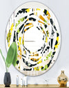 Summer meadow pattern, black silhouettes - Modern Round or Oval Wall Mirror - Whirl