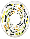 Summer meadow pattern, black silhouettes - Modern Round or Oval Wall Mirror - Whirl