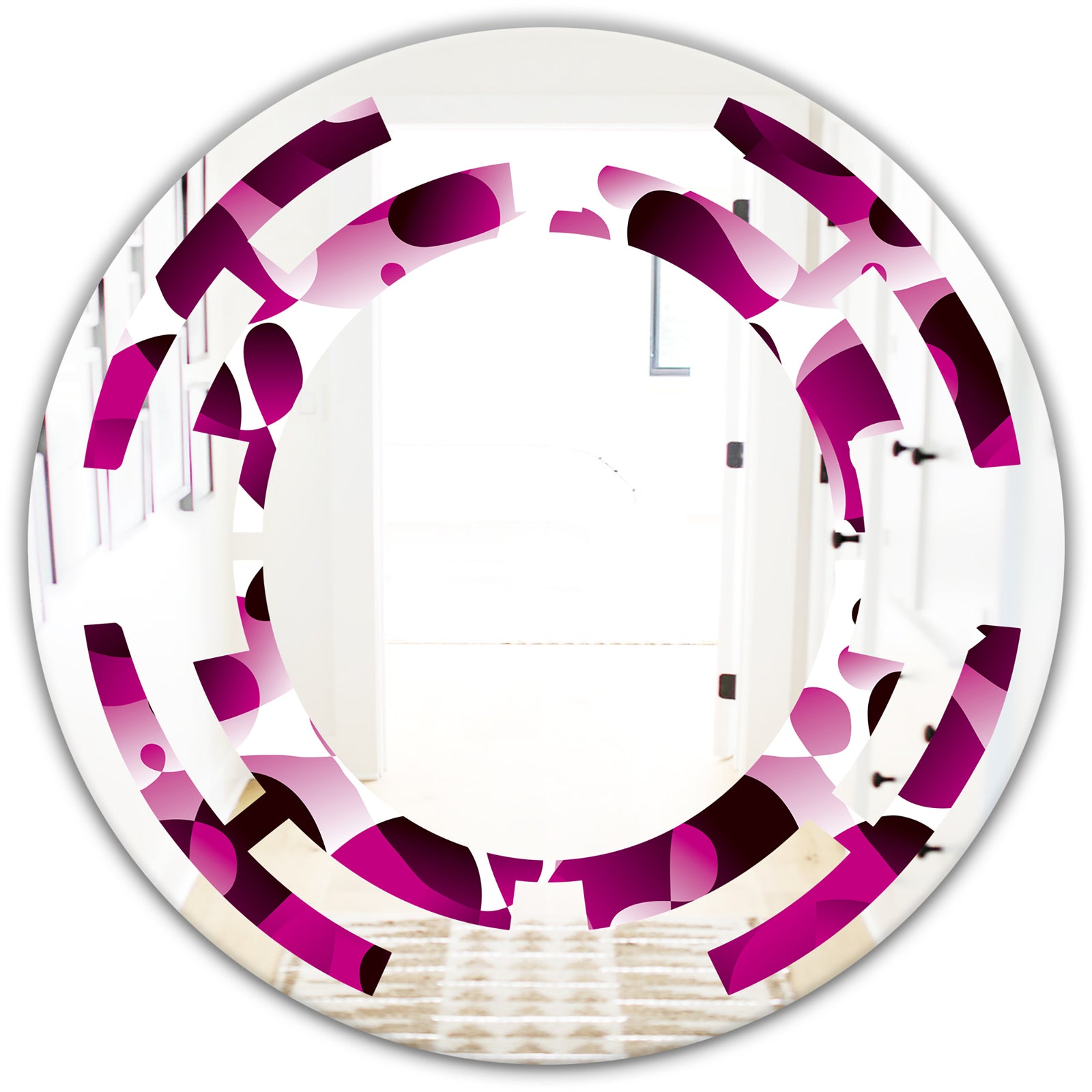 Abstract Design Retro Pattern VI - Cottage Round or Oval Wall Mirror - Space