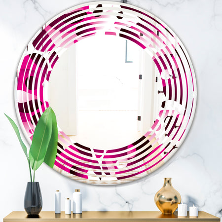 Abstract Design Retro Pattern VI - Cottage Round or Oval Wall Mirror - Wave