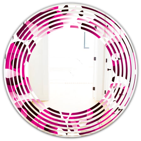 Abstract Design Retro Pattern VI - Cottage Round or Oval Wall Mirror - Wave
