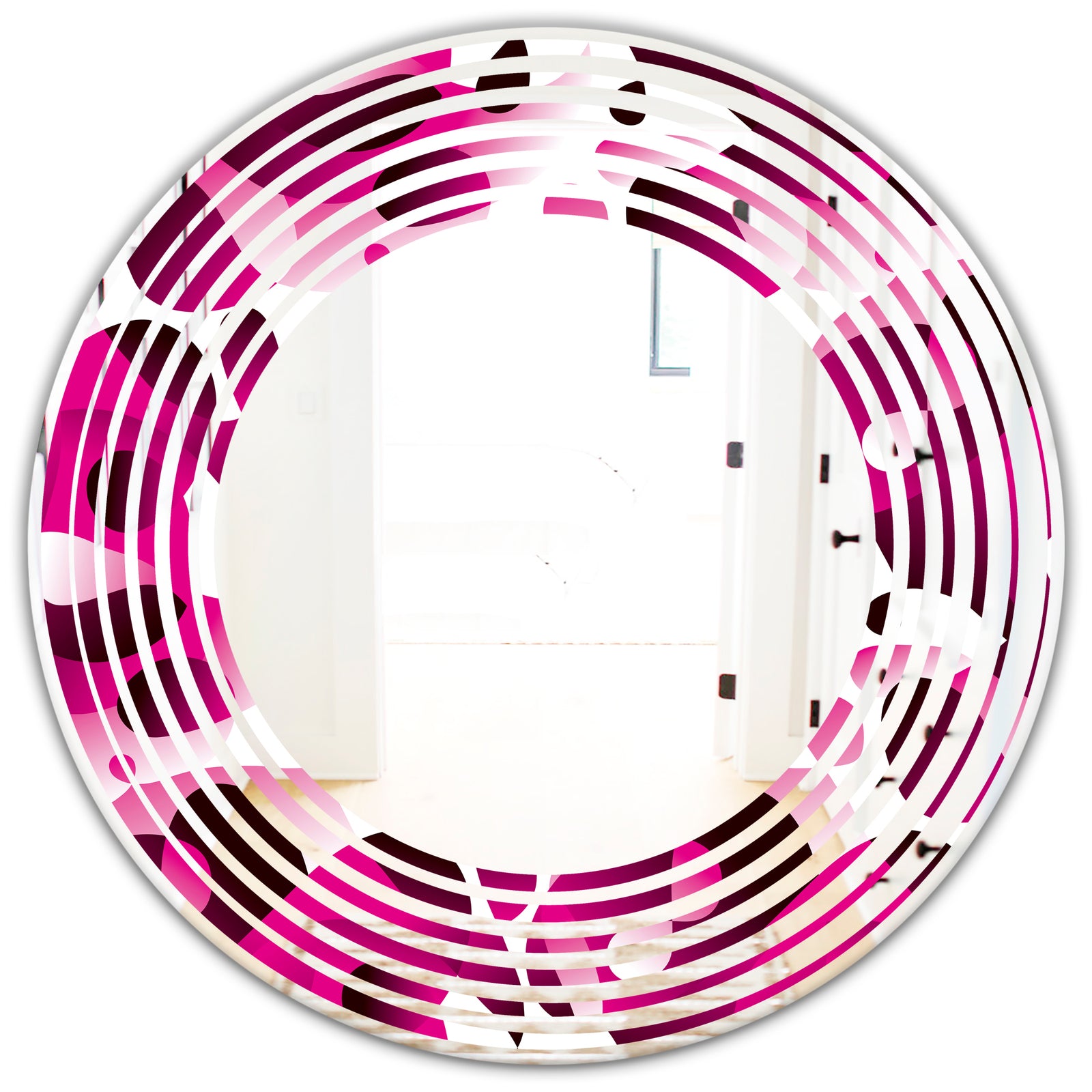 Abstract Design Retro Pattern VI - Cottage Round or Oval Wall Mirror - Wave
