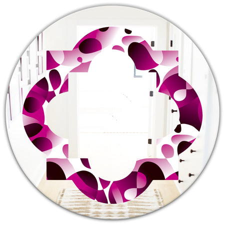 Abstract Design Retro Pattern VI - Cottage Round or Oval Wall Mirror - Quatrefoil
