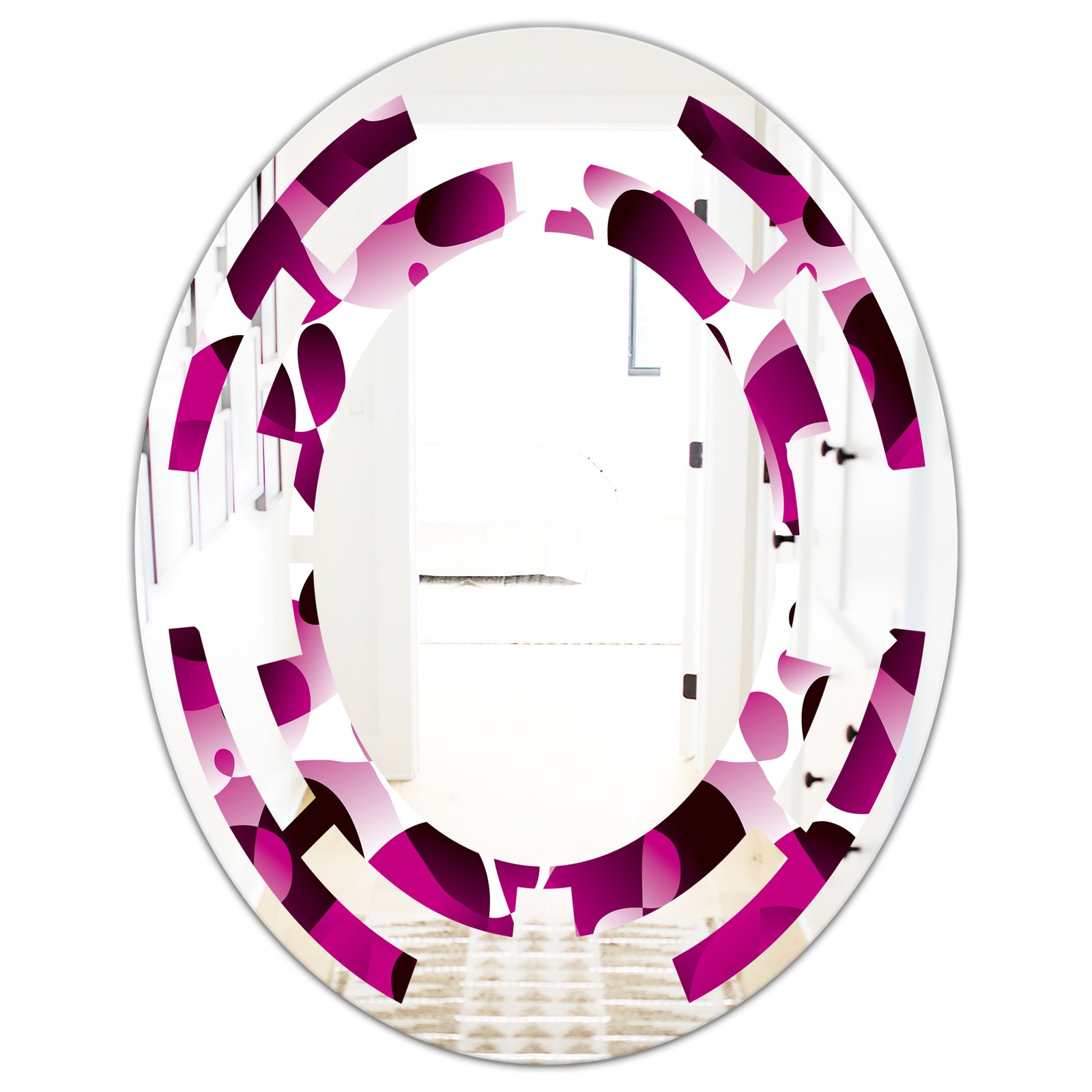 Abstract Design Retro Pattern VI - Cottage Round or Oval Wall Mirror - Space