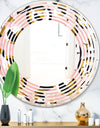 Circular geometric shapes retro pattern - Modern Round or Oval Wall Mirror - Wave