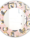 Circular geometric shapes retro pattern - Modern Round or Oval Wall Mirror - Wave