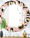 Circular geometric shapes retro pattern - Modern Round or Oval Wall Mirror - Triple C