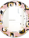 Circular geometric shapes retro pattern - Modern Round or Oval Wall Mirror - Triple C