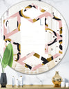Circular geometric shapes retro pattern - Modern Round or Oval Wall Mirror - Hexagon Star