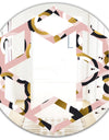 Circular geometric shapes retro pattern - Modern Round or Oval Wall Mirror - Hexagon Star