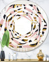 Circular geometric shapes retro pattern - Modern Round or Oval Wall Mirror - Whirl
